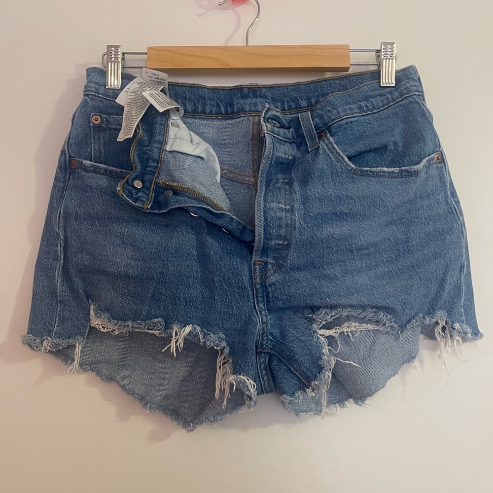 Levi denim Blue Women's Distressed Shorts